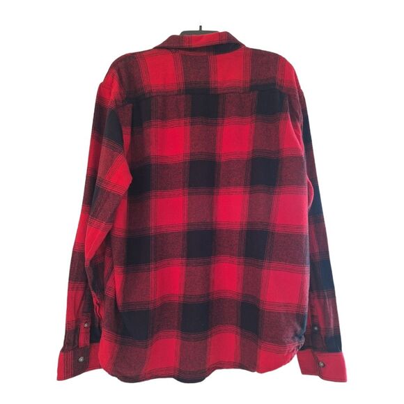 Old Navy Double-Brushed Flannel Shirt 100% Cotton Red Buffalo Check Men's XXL 2X - Picture 3 of 12